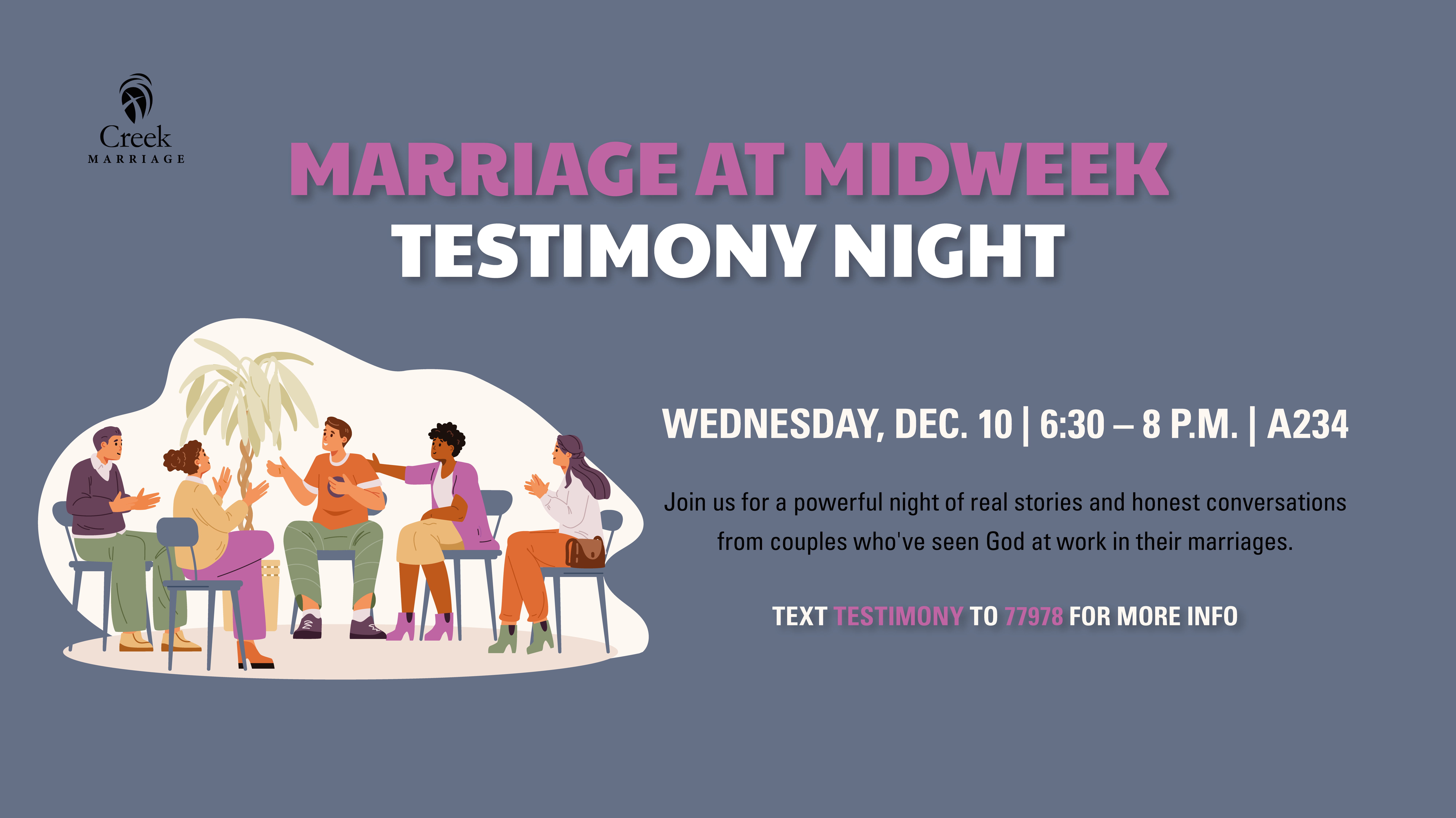 Cottonwood Creek Church - Marriage at Midweek Testimony Night