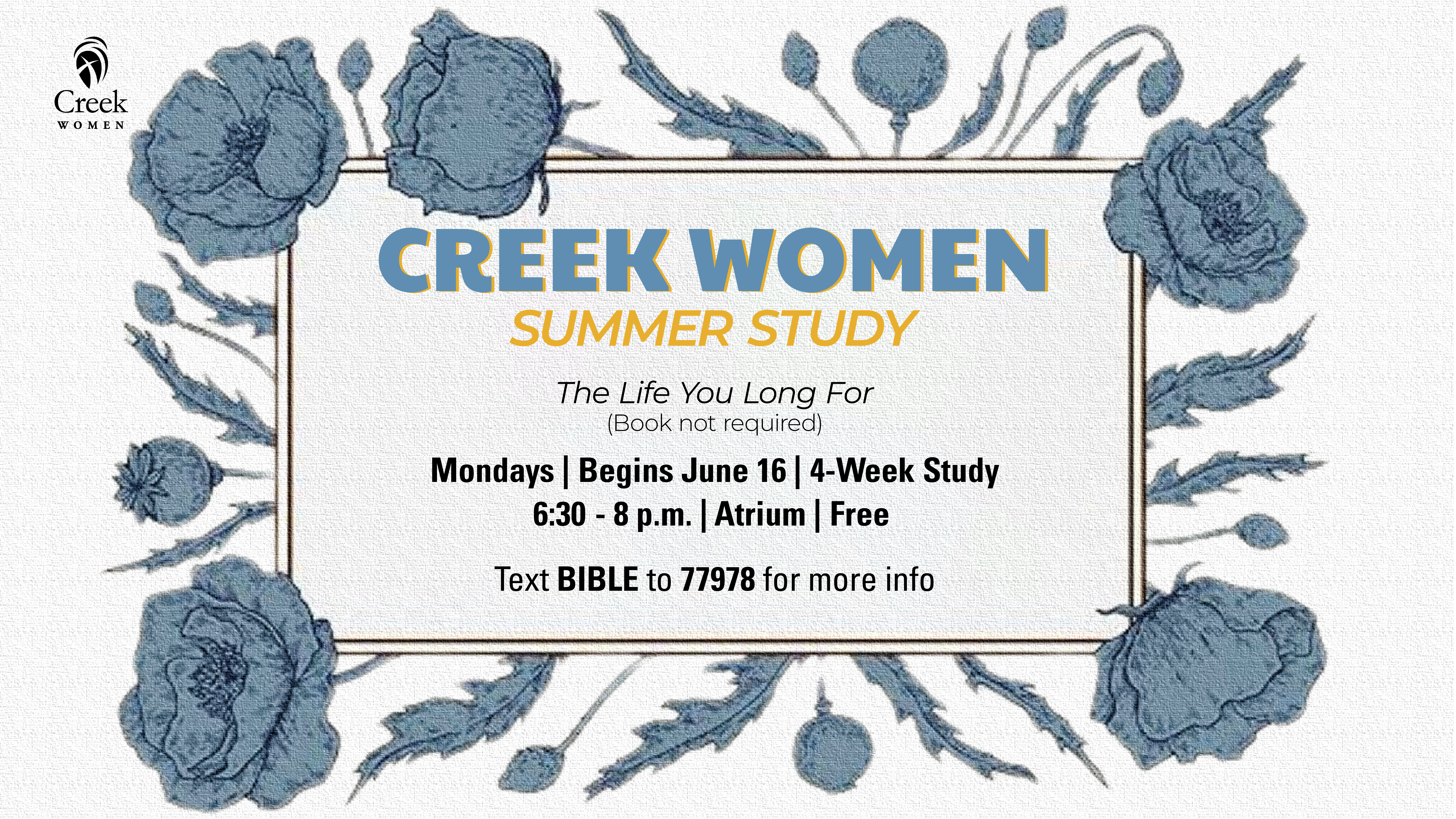 Cottonwood Creek Church - Creek Women Summer Bible Study