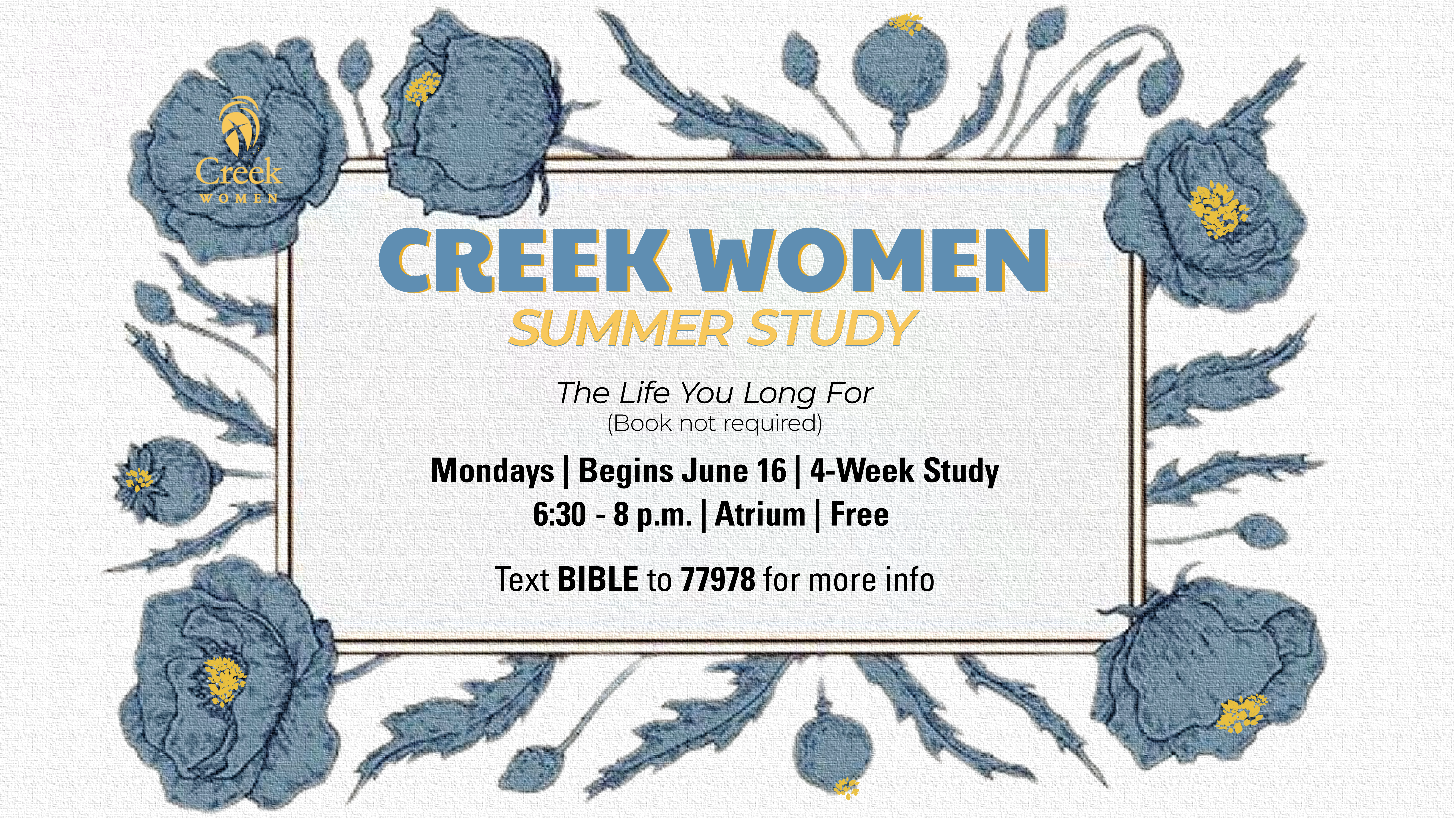 Cottonwood Creek Church - Creek Women Summer Bible Study