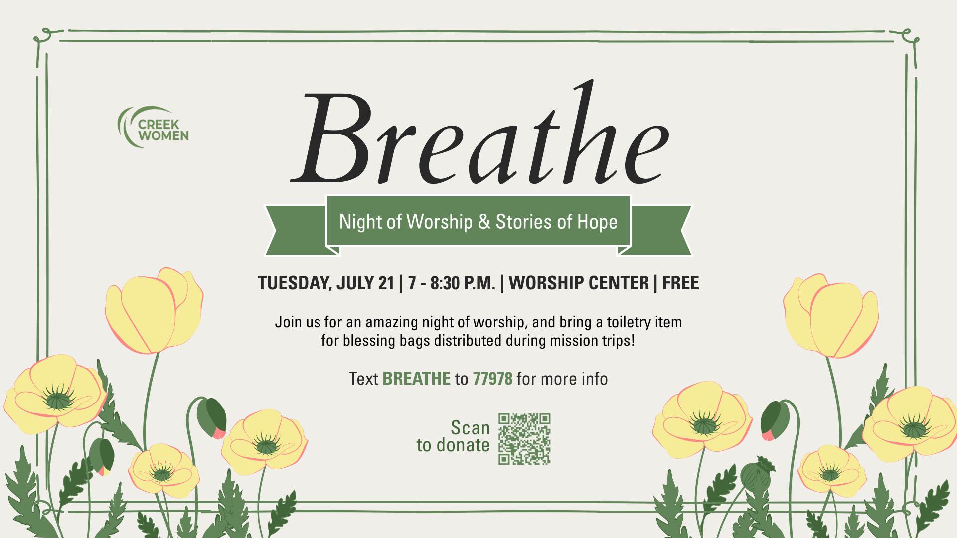 Cottonwood Creek Church - Breathe: Night of Worship & Stories of Hope